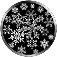Fiocchi di varie forme in bianco e nero, gobos natalizi