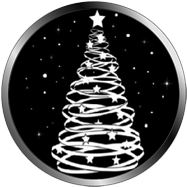 Albero stilizzato a spirale con stelle a cinque punte, immagini di Natale per proiezioni