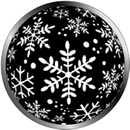 Fiocchi di neve su superficie sferica, gobo per proiezione natalizia 