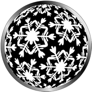 Pattern di fiocchi di neve stilizzati su superficie sferica, luminarie a proiezione