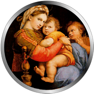 gobo dipinto di madonna con bambino per proiezione