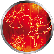 Madonna con bambino, proiezione natalizia in scala di grigi