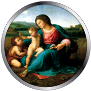 dipinto di raffaello, gobo natalizio