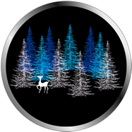 illustrazione bosco, gobo per proiezioni di Natale