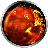 gobo con palla di fuoco