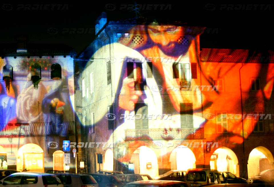 luminarie natalizie con grandi immagini a colori con soggetti a scelta