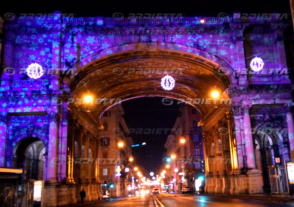 effetti luci natalizi per monumenti