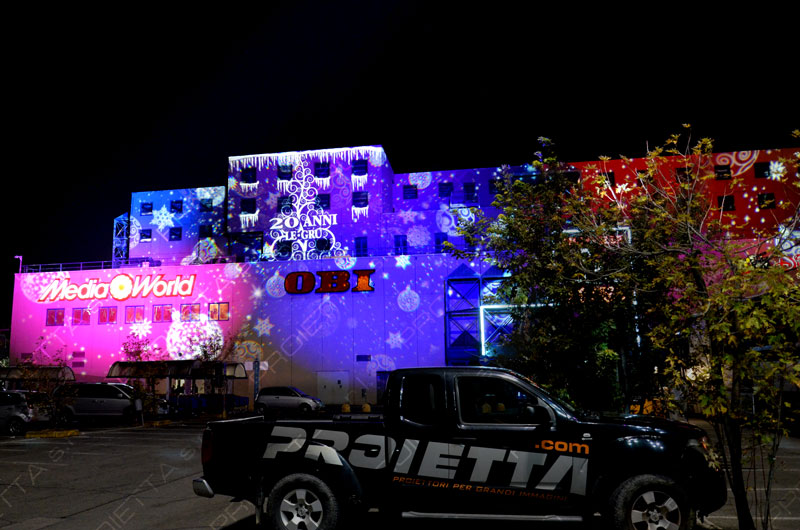 proiezioni natalizie centri commerciali