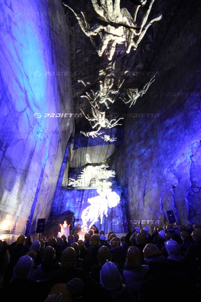 led e proiettori per evento alla cava di ornavasso