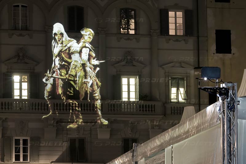 proiezione di personaggi a 3 colori