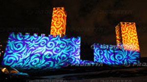 Natale 2010: proiezioni architetturali sulle mura dei castelli in occasione del festival Bellinzona in luce
